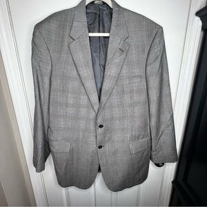 NWOT Jos A Bank Men’s 46 L Glen Plaid 100% Wool Sport Coat Blazer Jacket 46L